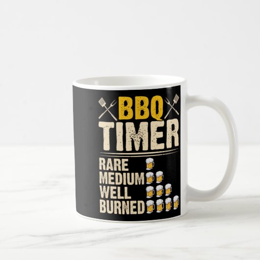 Bbq-timer Zeldzaam Medium Goed Verbrand Funny Bier Koffiemok (Rechts)