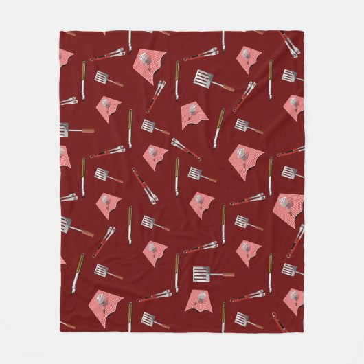 BBQ Tools Patroon Fleece Deken (Voorkant)