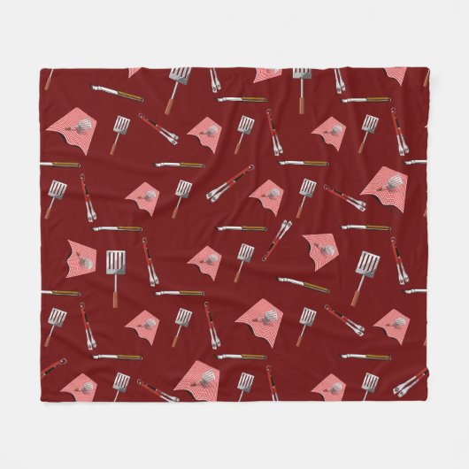 BBQ Tools Patroon Fleece Deken (Voorkant (Horizontaal))