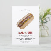 BBQ uitnodiging hotdog (Staand voorkant)