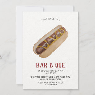 BBQ uitnodiging hotdog