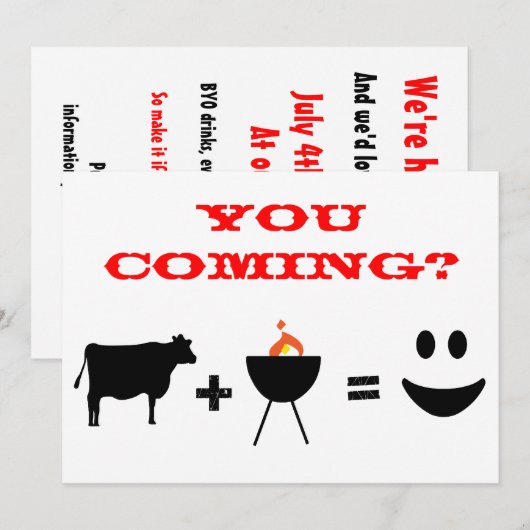 BBQ-uitnodiging Kaart (Voorkant / Achterkant)