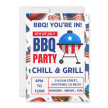 bbq uitnodiging kaarten familie reünie 4 juli