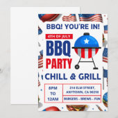 bbq uitnodiging kaarten familie reünie 4 juli (Voorkant / Achterkant)