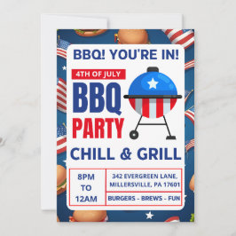 bbq uitnodiging kaarten familie reünie 4 juli