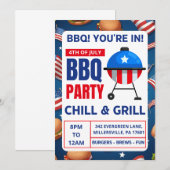 bbq uitnodiging kaarten familie reünie 4 juli (Voorkant / Achterkant)