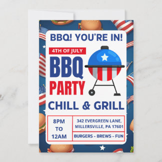 bbq uitnodiging kaarten familie reünie 4 juli