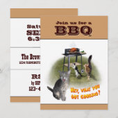 BBQ Uitnodiging met Katten (Voorkant / Achterkant)