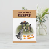 BBQ Uitnodiging met Katten (Staand voorkant)