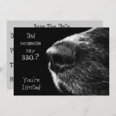 BBQ-uitnodiging: neuszwart en grijs Kaart (Voorkant / Achterkant)