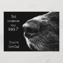 BBQ-uitnodiging: neuszwart en grijs Kaart