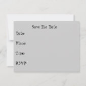 BBQ-uitnodiging: neuszwart en grijs Save The Date (Achterkant)