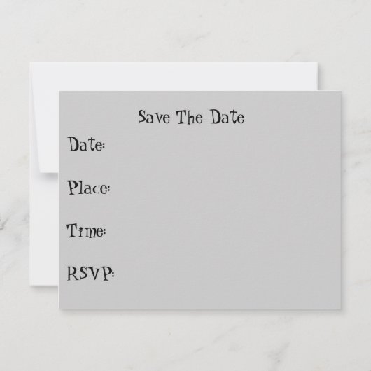 BBQ-uitnodiging: neuszwart en grijs Save The Date (Achterkant)