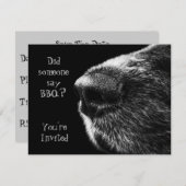 BBQ-uitnodiging: neuszwart en grijs Save The Date (Voorkant / Achterkant)