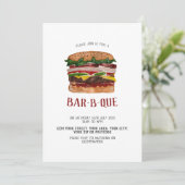 BBQ uitnodiging reusachtige hamburger (Staand voorkant)