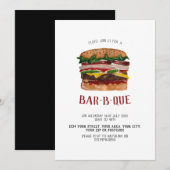 BBQ uitnodiging reusachtige hamburger (Voorkant / Achterkant)