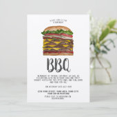 BBQ uitnodiging reusachtige hamburger (Staand voorkant)