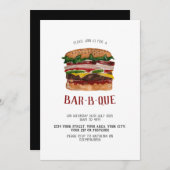 BBQ-uitnodiging reuzenburger Kaart (Voorkant / Achterkant)