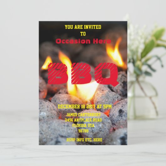 BBQ Uitnodiging voor om het even welk geval - (Staand voorkant)