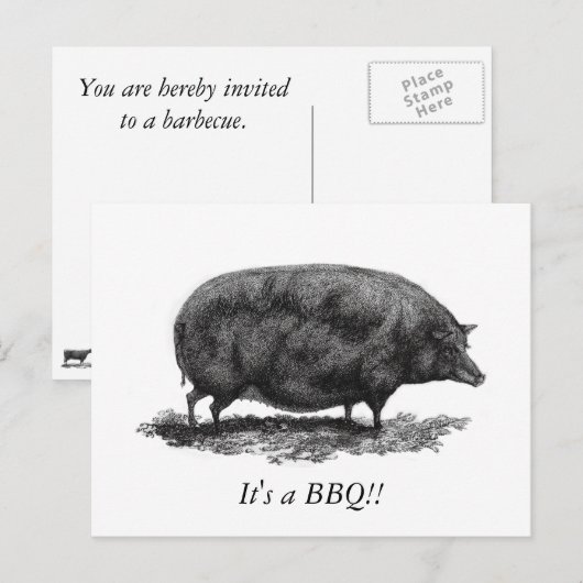 BBQ-uitnodigingskaart Uitnodiging Briefkaart (Voorkant / Achterkant)