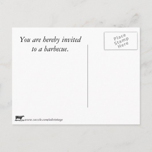 BBQ-uitnodigingskaart Uitnodiging Briefkaart (Achterkant)