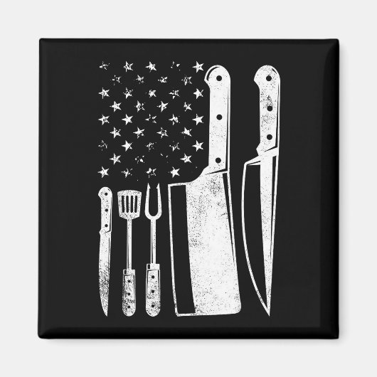 Bbq usa vlag patriottische vierde juli masterchef  magneet (Voorkant)