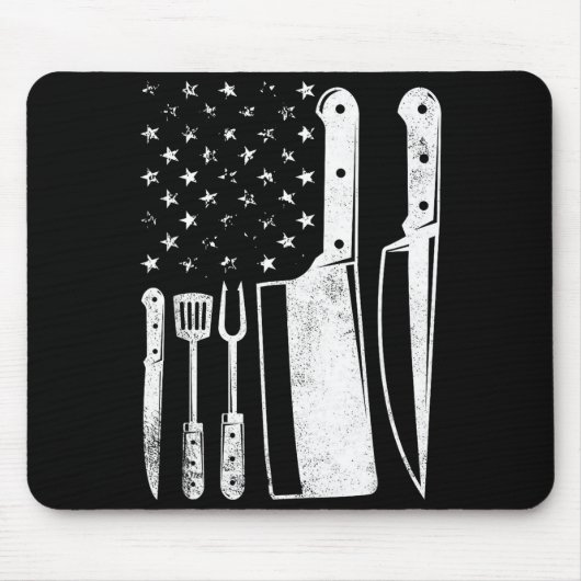 Bbq usa vlag patriottische vierde juli masterchef  muismat (Voorkant)