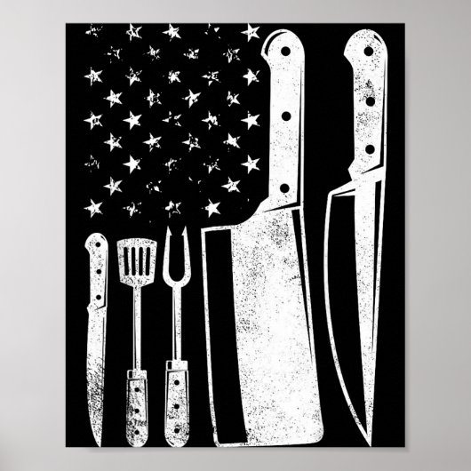 Bbq usa vlag patriottische vierde juli masterchef  poster (Voorkant)