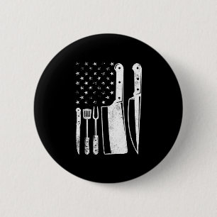 Bbq usa vlag patriottische vierde juli masterchef ronde button 5,7 cm