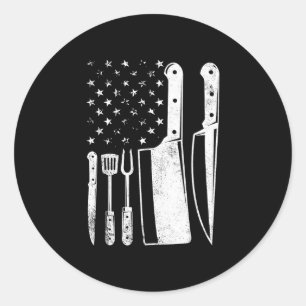 Bbq usa vlag patriottische vierde juli masterchef ronde sticker