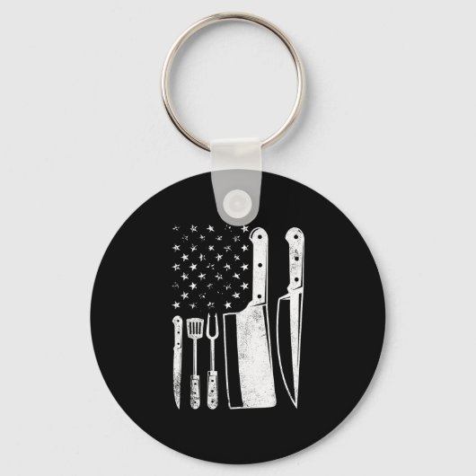 Bbq usa vlag patriottische vierde juli masterchef sleutelhanger (Voorkant)