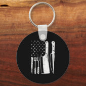 Bbq usa vlag patriottische vierde juli masterchef sleutelhanger (Voorkant)