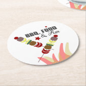 BBQ Vaderdag Dad Grandpa Cookout Ronde Kartonnen Onderzetter (Gebogen)