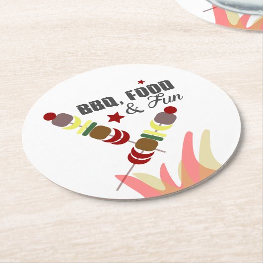 BBQ Vaderdag Dad Grandpa Cookout Ronde Kartonnen Onderzetter (Gebogen)