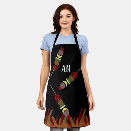 BBQ Vaderdag Dad Grandpa Gift Kabobs Schort (Gedragen)