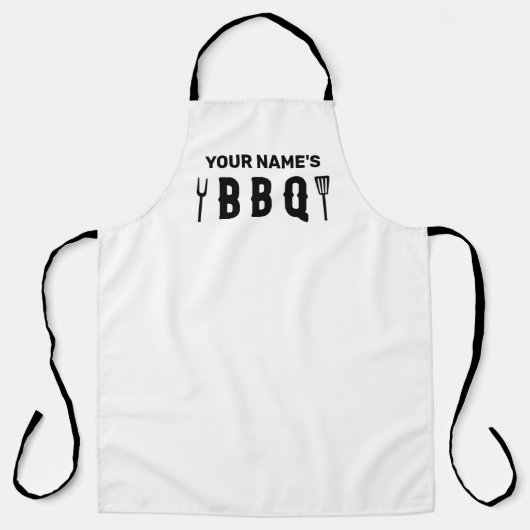 Bbq van jouw naam schort (Voorkant)