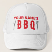 Bbq van jouw naam trucker pet (Voorkant)