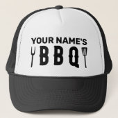 Bbq van jouw naam trucker pet (Voorkant)
