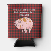 BBQ Varken Gebraden Rustieke Bruiloft Verlovingsfe Blikjeskoeler (Voorkant)