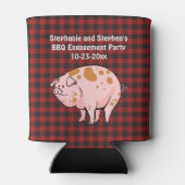 BBQ Varken Gebraden Rustieke Bruiloft Verlovingsfe Blikjeskoeler (Achterkant)