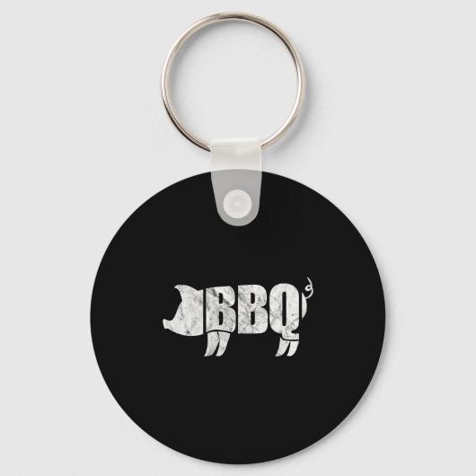 BBQ-varken grappige barbeque varkensvlees grill ch Sleutelhanger (Voorkant)