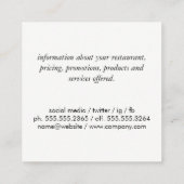 BBQ / Varken / Krijt Achtergrond Vierkante Visitekaartje (Achterkant)