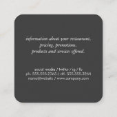 BBQ / Varken / Krijt / Hout Vierkante Visitekaartje (Achterkant)