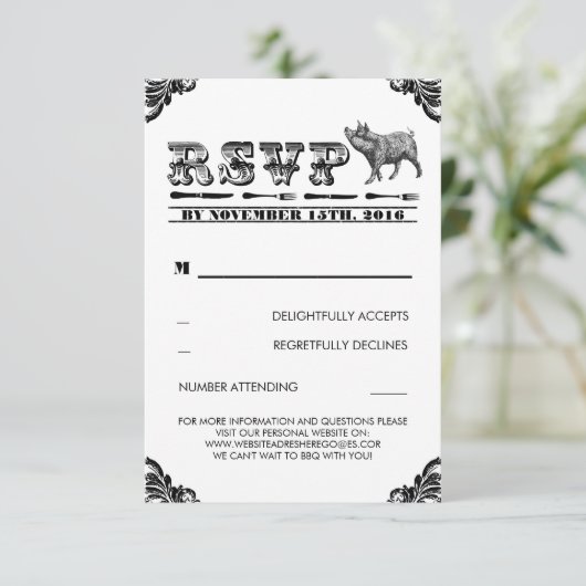 BBQ VARKEN ROAST RSVP KAARTEN (Staand voorkant)