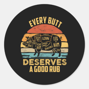 BBQ Varkensvlees Elke kont verdient een goede wrij Ronde Sticker