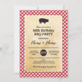 BBQ Verjaardag Elke Leeftijd Rustiek Rood Hout Uit Kaart (Voorkant)