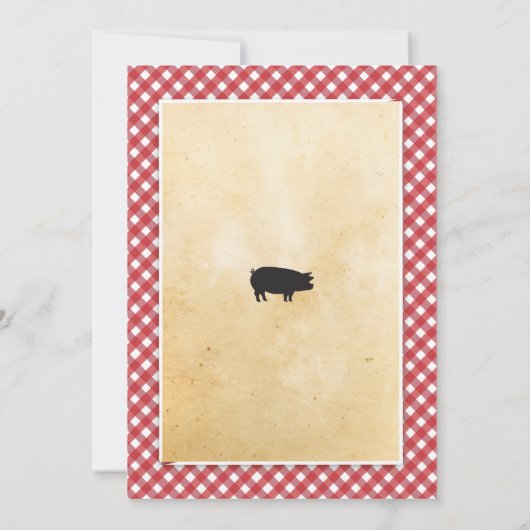 BBQ Verjaardag Elke Leeftijd Rustiek Rood Hout Uit Kaart (Achterkant)