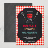 BBQ verjaardag picknick douche uitnodiging (Voorkant / Achterkant)