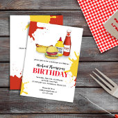 BBQ Verjaardag Typografie Zomer Cookout Kaart