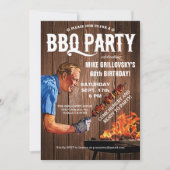 BBQ Verjaardagsfeest Uitnodigingen | Hout (Voorkant)